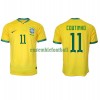 Maillot de Supporter Brésil Philippe Coutinho 11 Domicile Coupe du Monde 2022 Pour Homme